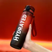 Sports Water Bottle 1000ml Red and Black TM